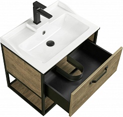 Акватон Мебель для ванной Лофт Фабрик 65 дуб кантри с раковиной Фабиа – фотография-5